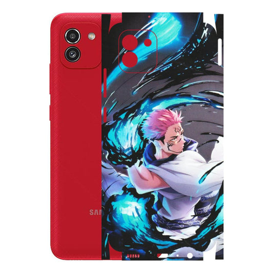 Samsung A/S Series Phone Skins (All Models) - New Jujutsu Kaisen Grey Blue Anime - Matte Finish (M-127) Samsung Galaxy A03