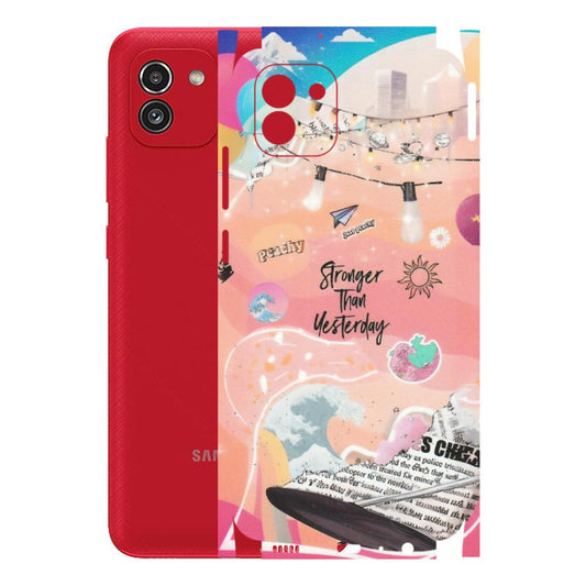 Samsung A/S Series Phone Skins (All Models) - Stronger Then Yesterday - Matte Finish (M-128) Samsung Galaxy A03
