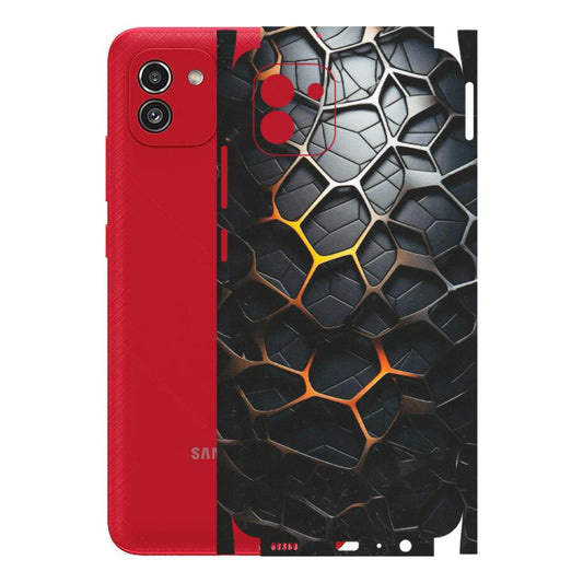 Samsung A/S Series Phone Skins (All Models) - New Abstract Graphite Tiles - Matte Finish (M-130) Samsung Galaxy A03