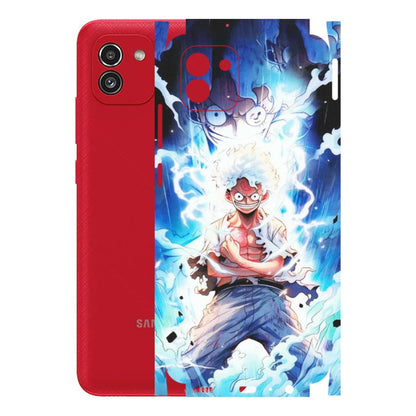 Samsung A/S Series Phone Skins (All Models) - Blue Thunder Luffy Anime - Matte Finish (M-132) Samsung Galaxy A03