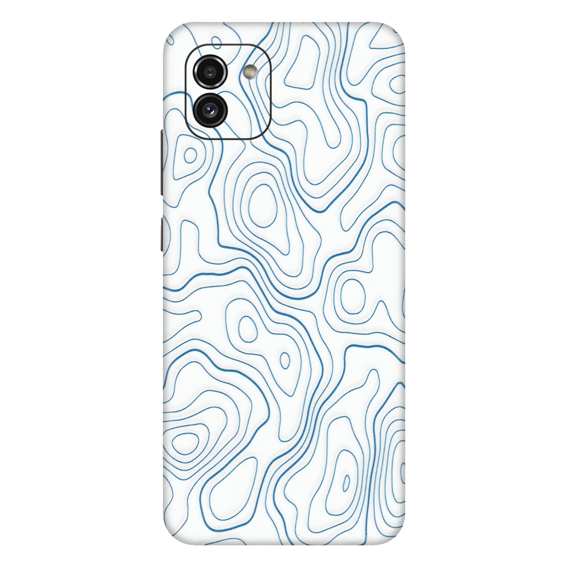 Samsung A/S Series Phone Skins (All Models) - Blue And White Swirls - Matte Finish (M-139) Samsung Galaxy A03