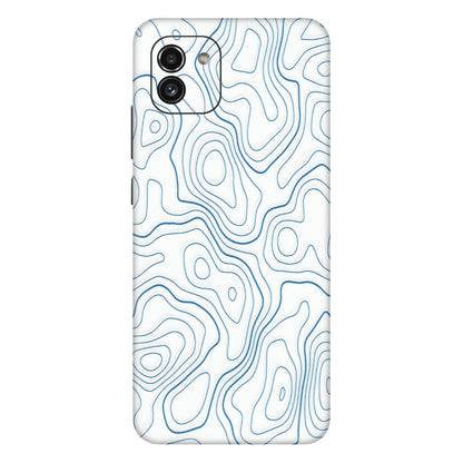 Samsung A/S Series Phone Skins (All Models) - Blue And White Swirls - Matte Finish (M-139) Samsung Galaxy A03