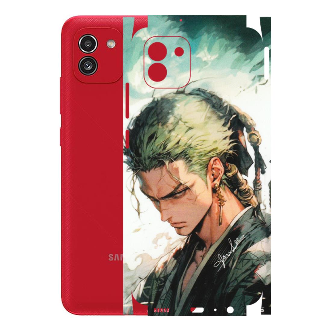 Samsung A/S Series Phone Skins (All Models) - New Roronoa Zoro One Picece Anime - Matte Finish (M-140) Samsung Galaxy A03