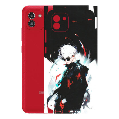 Samsung A/S Series Phone Skins (All Models) - Gojo Powerful Charater Kaisen Anime - Matte Finish (M-144) Samsung Galaxy A03