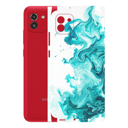 Samsung A/S Series Phone Skins (All Models) - Sky Blue Abstract Colour - Matte Finish (M-146) Samsung Galaxy A03