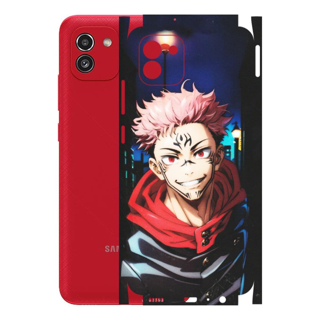 Samsung A/S Series Phone Skins (All Models) - Yuji Itadori Funny Face Anime - Matte Finish (M-152) Samsung Galaxy A03