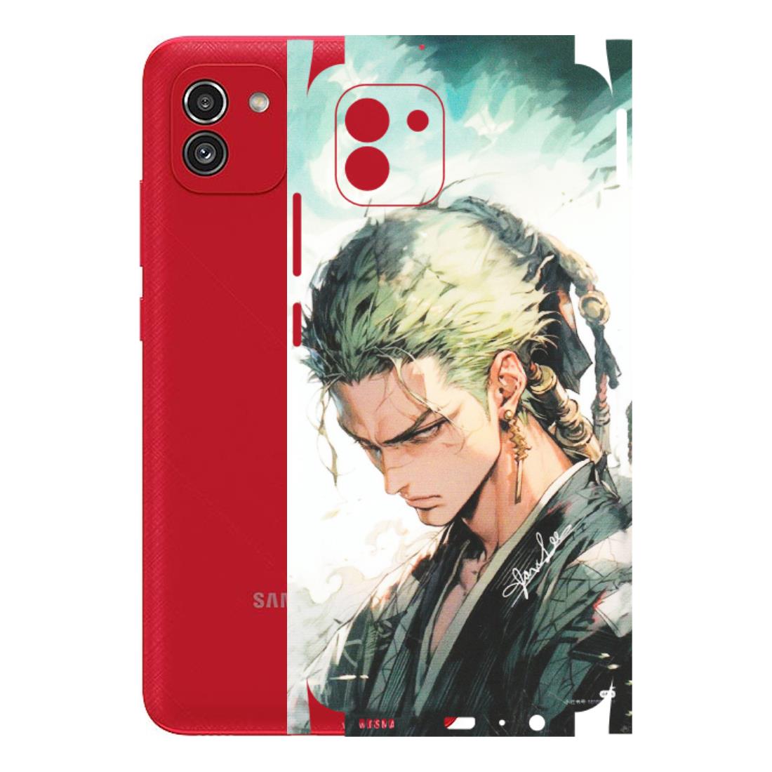 Samsung A/S Series Phone Skins (All Models) - Pirate Hunter One Piece Anime - Matte Finish (M-157) Samsung Galaxy A03