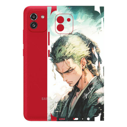 Samsung A/S Series Phone Skins (All Models) - Pirate Hunter One Piece Anime - Matte Finish (M-157) Samsung Galaxy A03