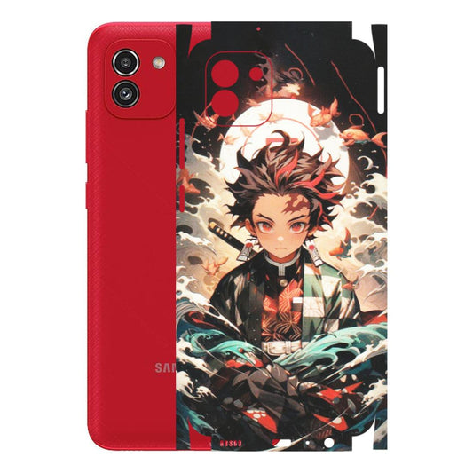 Samsung A/S Series Phone Skins (All Models) - Tanjiro Demon Slayer Anime - Matte Finish (M-158) Samsung Galaxy A03