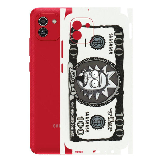 Samsung A/S Series Phone Skins (All Models) - Rick And Morty Hundred Dollar Anime - Matte Finish (M-161) Samsung Galaxy A03