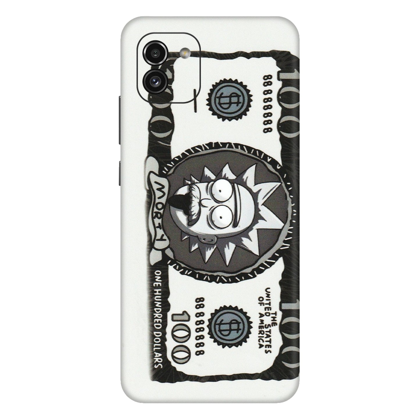 Samsung A/S Series Phone Skins (All Models) - Rick And Morty Hundred Dollar Anime - Matte Finish (M-161) Samsung Galaxy A03