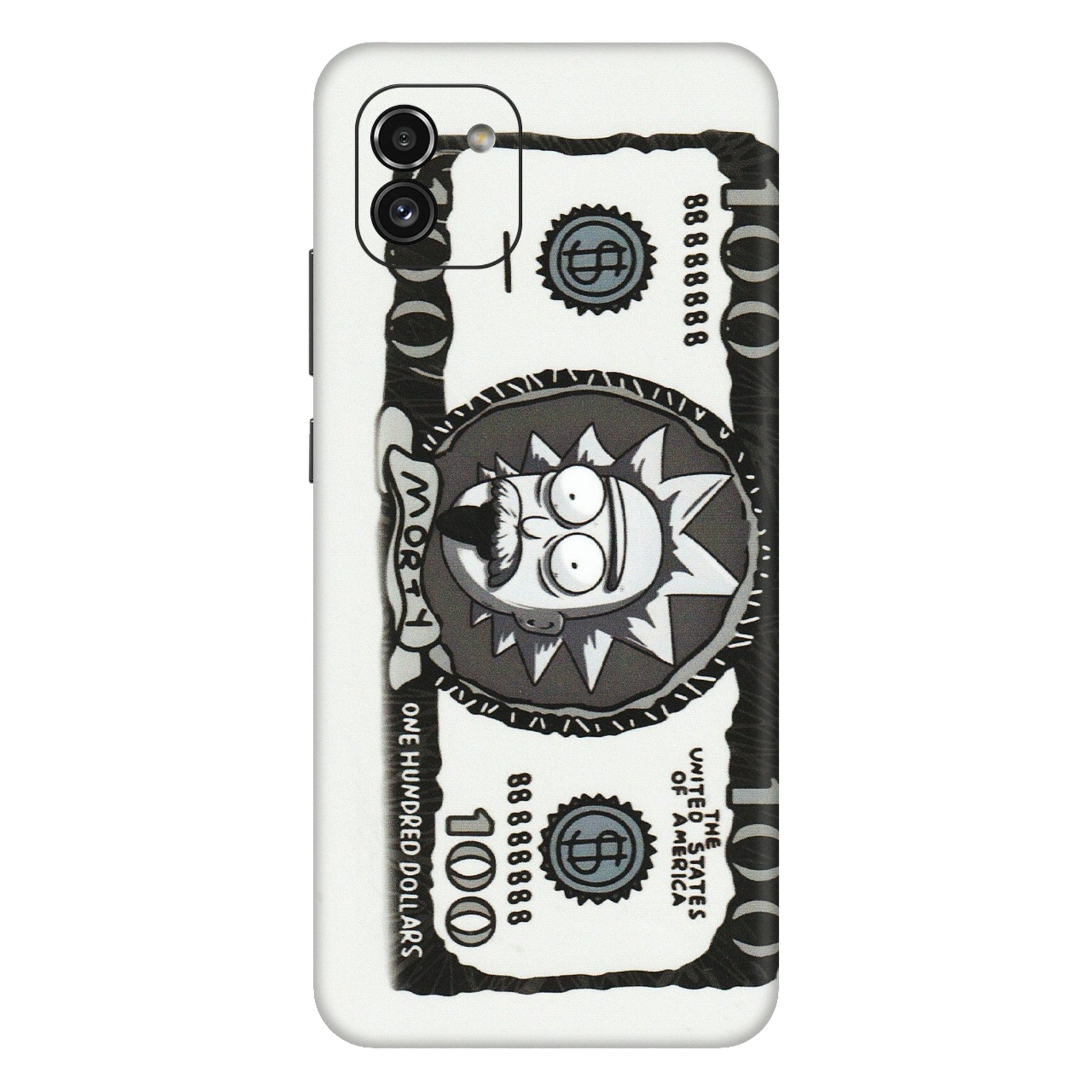 Samsung A/S Series Phone Skins (All Models) - Rick And Morty Hundred Dollar Anime - Matte Finish (M-161) Samsung Galaxy A03