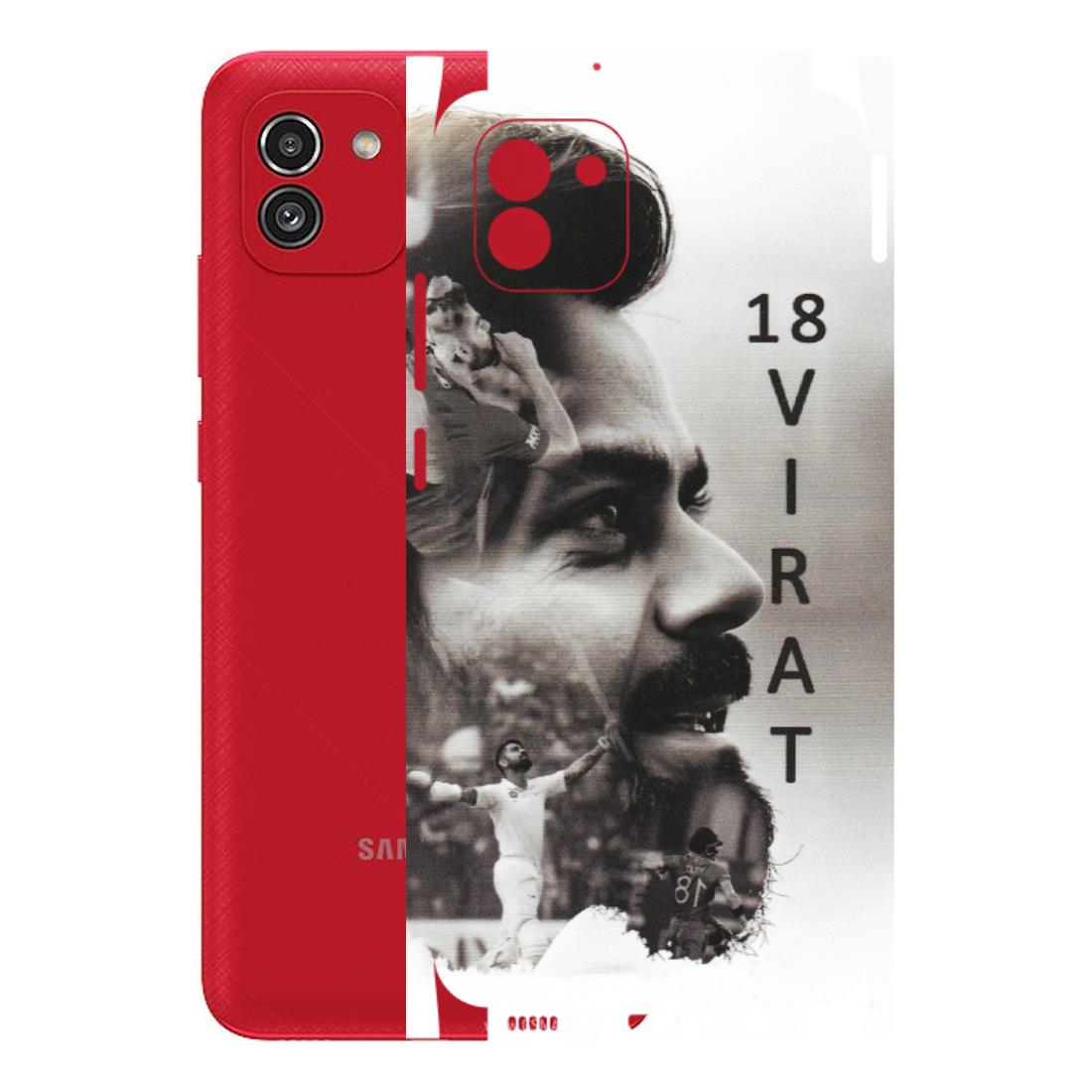 Samsung A/S Series Phone Skins (All Models) - Virat Kohli Cricketer - Matte Finish (M-163) Samsung Galaxy A03