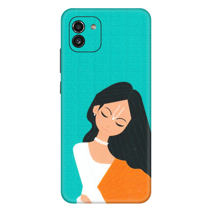 Samsung A/S Series Phone Skins (All Models) - Radhe Radhe With Hindu Symbol - Matte Finish (M-164) Samsung Galaxy A03