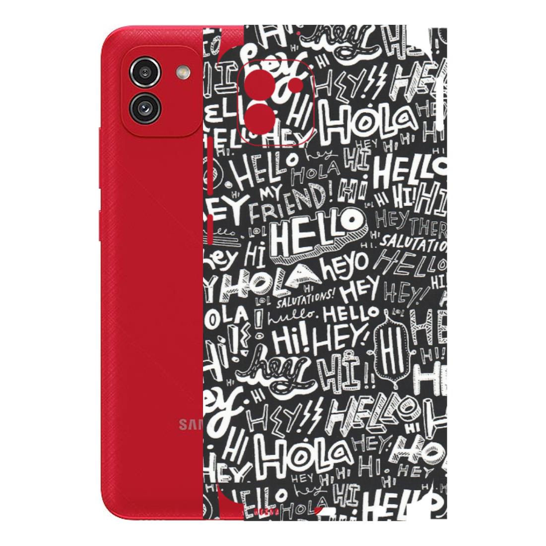 Samsung A/S Series Phone Skins (All Models) - Hi Hello Doodles - Matte Finish (M-25) Samsung Galaxy A03