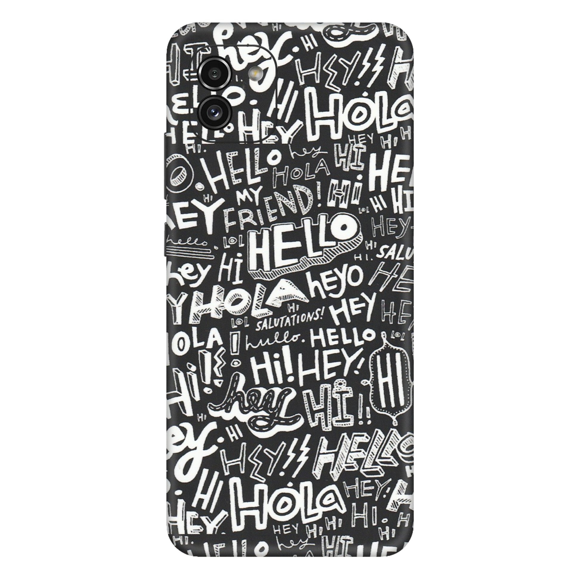 Samsung A/S Series Phone Skins (All Models) - Hi Hello Doodles - Matte Finish (M-25) Samsung Galaxy A03