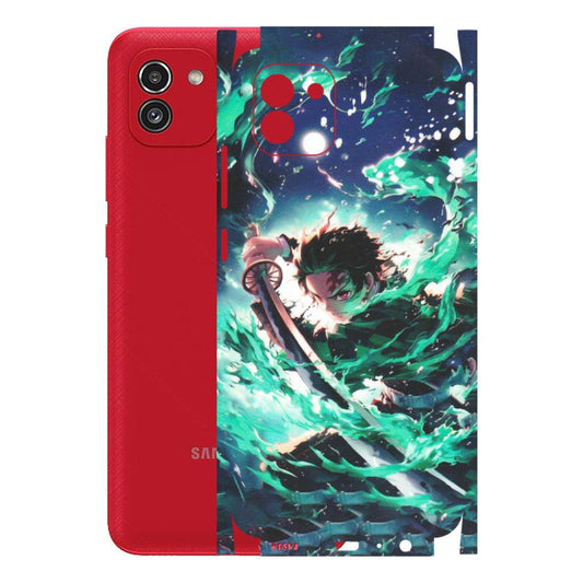 Samsung A/S Series Phone Skins (All Models) - Sword Fighter Anime - Matte Finish (M-29) Samsung Galaxy A03