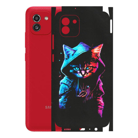 Samsung A/S Series Phone Skins (All Models) - Cyberpunk Cat - Matte Finish (M-45) Samsung Galaxy A03