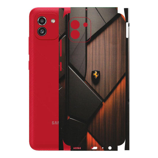 Samsung A/S Series Phone Skins (All Models) - Lambo Beauty Wood Pattern Sober - Matte Finish (M-51) Samsung Galaxy A03