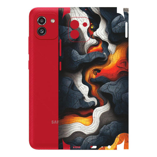 Samsung A/S Series Phone Skins (All Models) - Abstract Volcanic Layers - Matte Finish (M-52) Samsung Galaxy A03