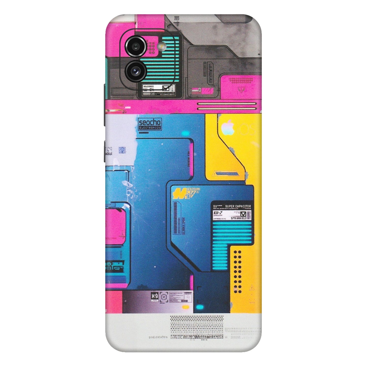 Samsung A/S Series Phone Skins (All Models) - Colourfull Motherboard Internals - Matte Finish (M-55) Samsung Galaxy A03