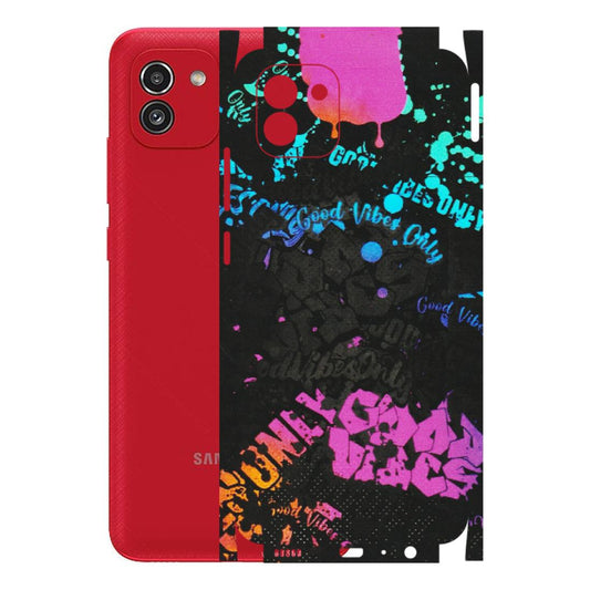Samsung A/S Series Phone Skins (All Models) - Majestic Black Vibes - Matte Finish (M-62) Samsung Galaxy A03