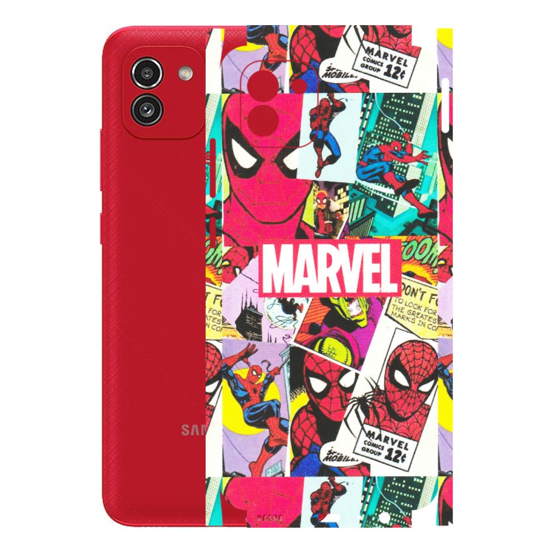 Samsung A/S Series Phone Skins (All Models) - Marvel Comic Spiderman Grafitti - Matte Finish (M-72) Samsung Galaxy A03