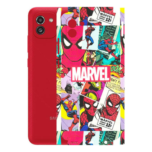 Samsung A/S Series Phone Skins (All Models) - Marvel Comic Spiderman Grafitti - Matte Finish (M-72) Samsung Galaxy A03