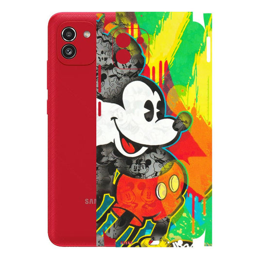 Samsung A/S Series Phone Skins (All Models) - Multiple Mickey With Colourful Texture - Matte Finish (M-84) Samsung Galaxy A03