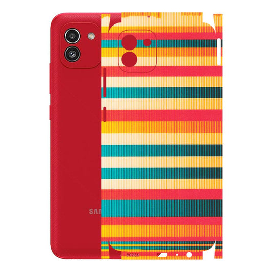 Samsung A/S Series Phone Skins (All Models) - Colourful Stripes Soothing Effect - Matte Finish (M-86) Samsung Galaxy A03