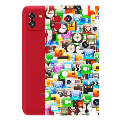Samsung A/S Series Phone Skins (All Models) - All Apple Icons - Matte Finish (M-93) Samsung Galaxy A03