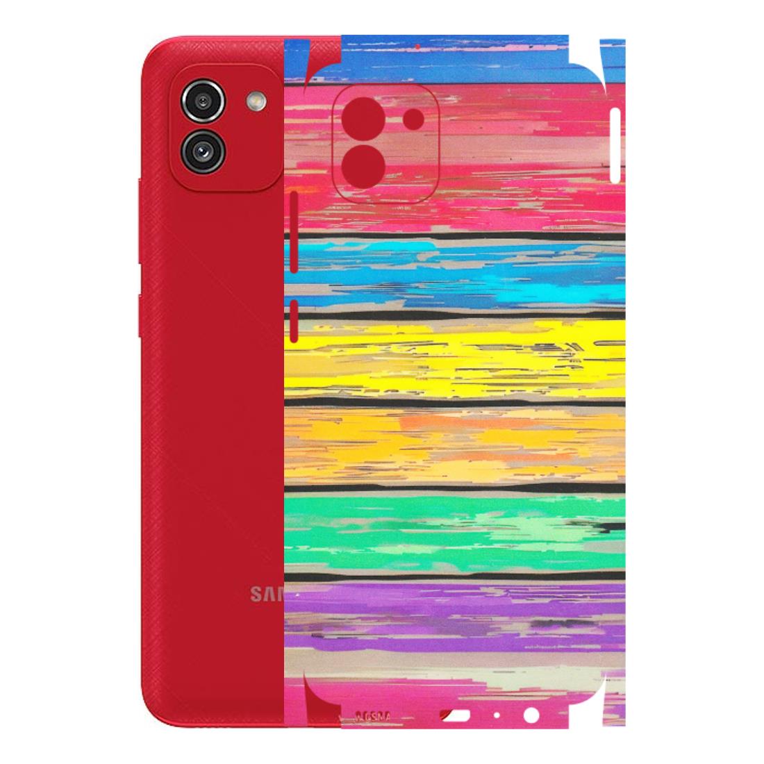 Samsung A/S Series Phone Skins (All Models) - Multi Colour Wooden Wall - Matte Finish (M-96) Samsung Galaxy A03