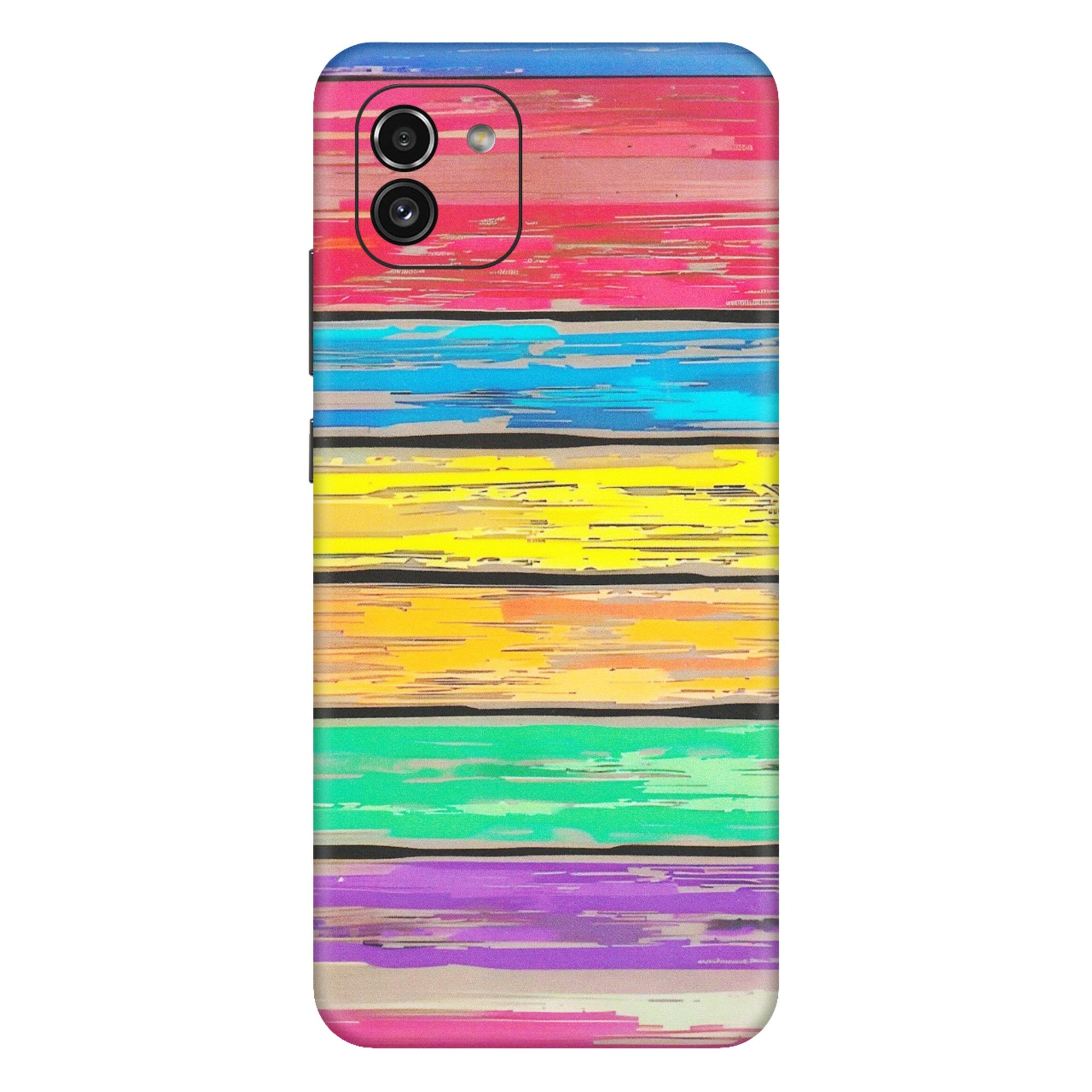 Samsung A/S Series Phone Skins (All Models) - Multi Colour Wooden Wall - Matte Finish (M-96) Samsung Galaxy A03