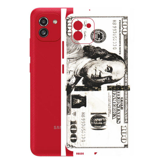 Samsung A/S Series Phone Skins (All Models) - 100 Dollar Currency - Transparent Finish (T-01) Samsung Galaxy A03