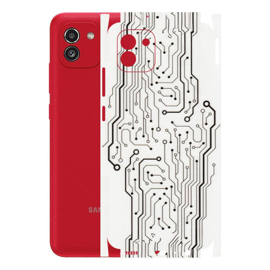 Samsung A/S Series Phone Skins (All Models) - Tech Circuits - Transparent Finish (T-03) Samsung Galaxy A03