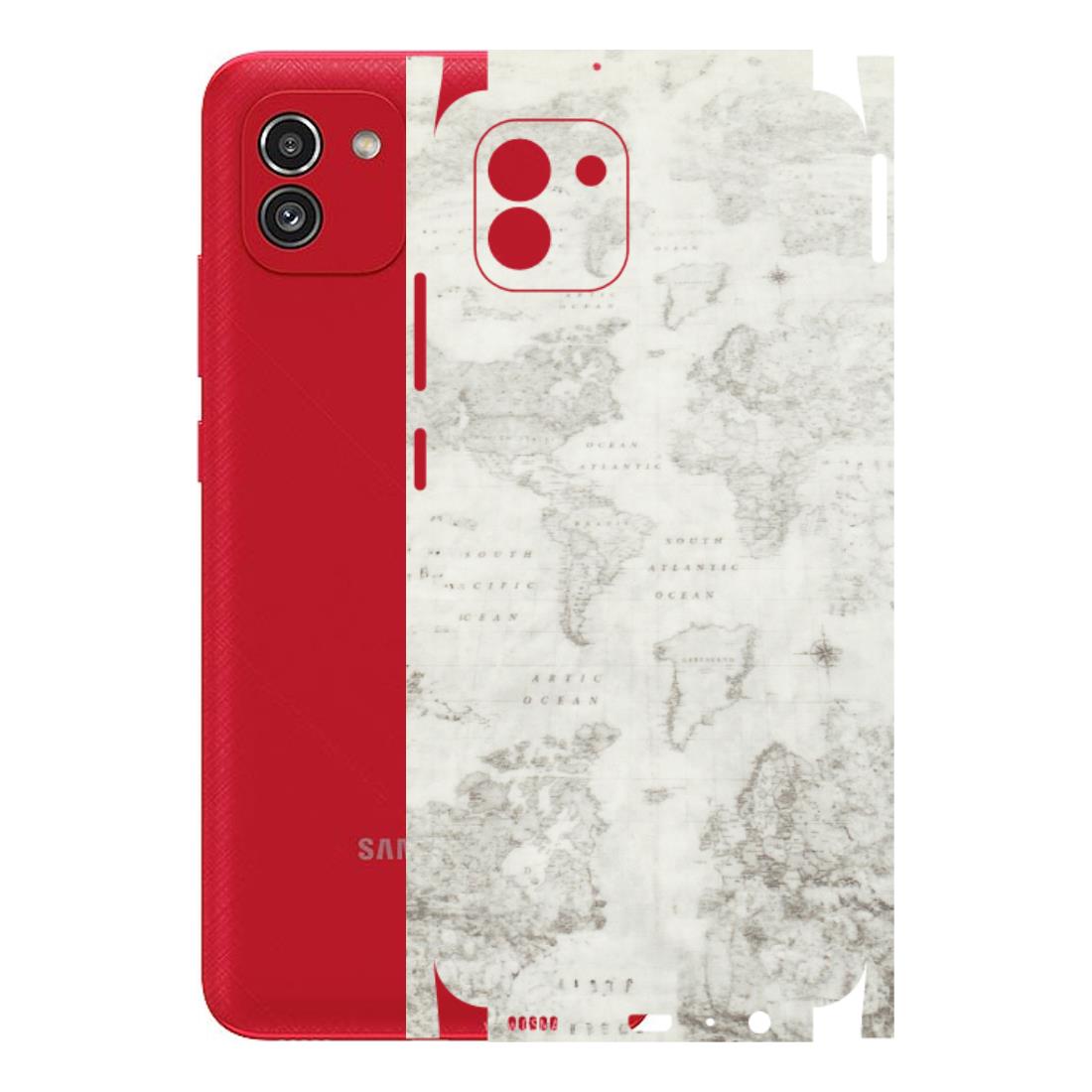 Samsung A/S Series Phone Skins (All Models) - World Travel Map - Transparent Finish (T-04) Samsung Galaxy A03