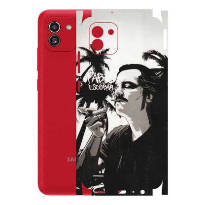 Samsung A/S Series Phone Skins (All Models) - Pab Escobar - Transparent Finish (T-05) Samsung Galaxy A03