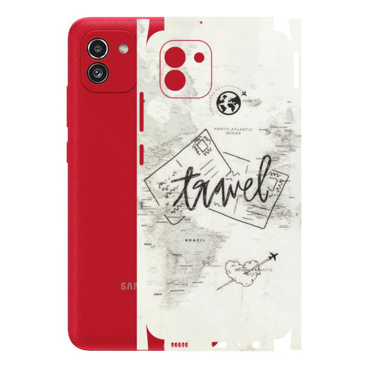 Samsung A/S Series Phone Skins (All Models) - Travel Ticket - Transparent Finish (T-06) Samsung Galaxy A03