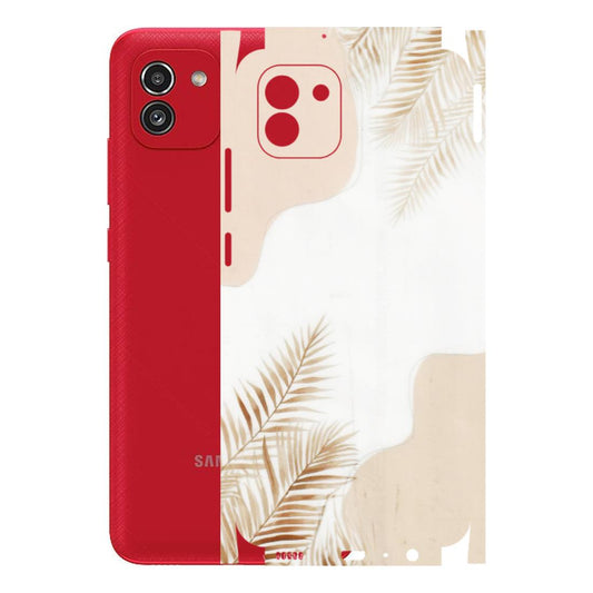Samsung A/S Series Phone Skins (All Models) - Gold Petals Abstract - Transparent Finish (T-08) Samsung Galaxy A03