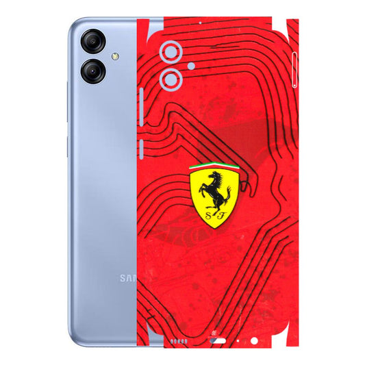 Samsung A/S Series Phone Skins (All Models) - Red Ferrari Logo Stylish - 3D Embossed Finish (L-238) Samsung Galaxy A04E