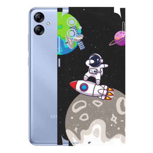 Samsung A/S Series Phone Skins (All Models) - Astronaut Vibing Toon Running - Matte Finish (M-39) Samsung Galaxy A04E