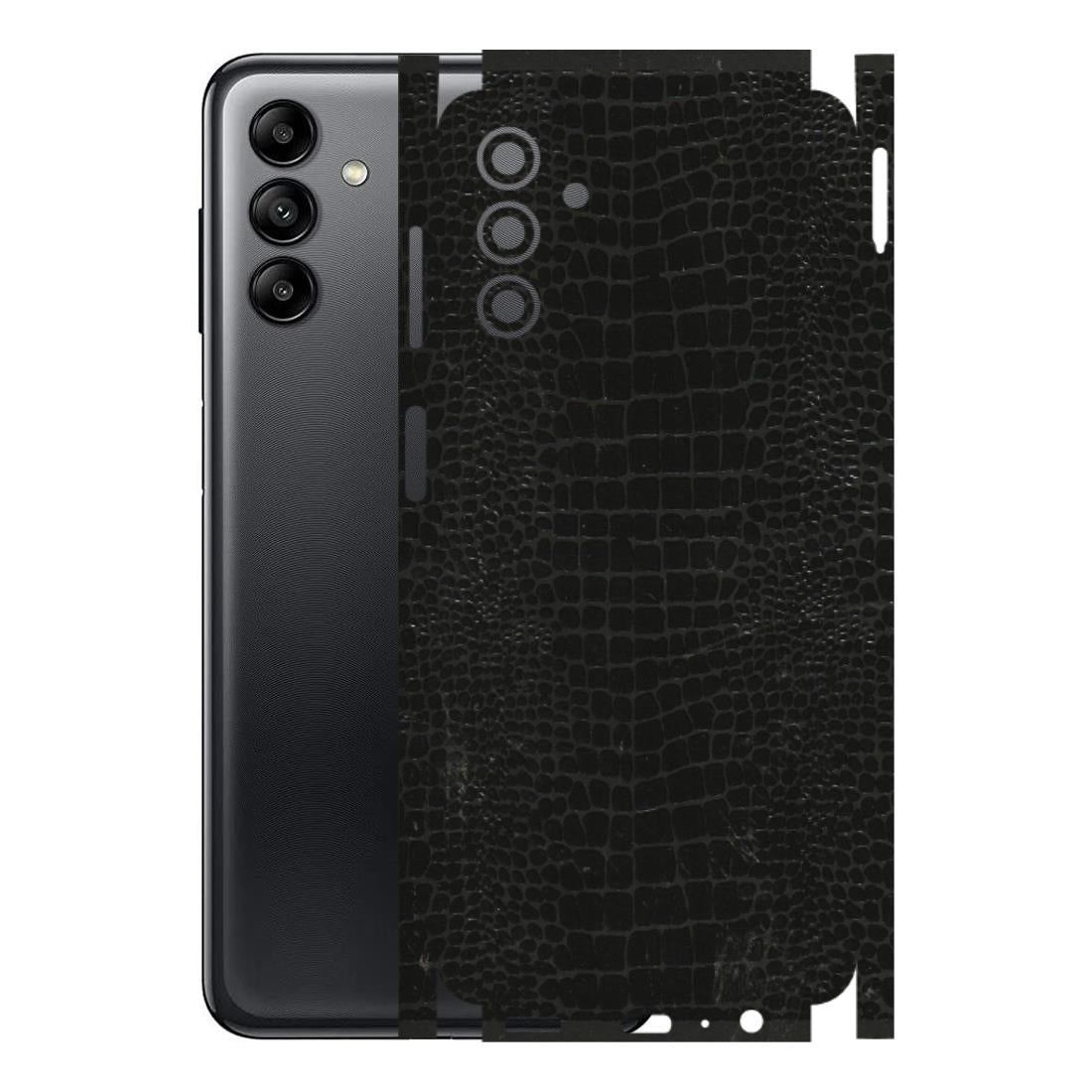 Samsung A/S Series Phone Skins (All Models) - Snake Leather Black - 3D Embossed Finish (L-107) Samsung Galaxy A04S