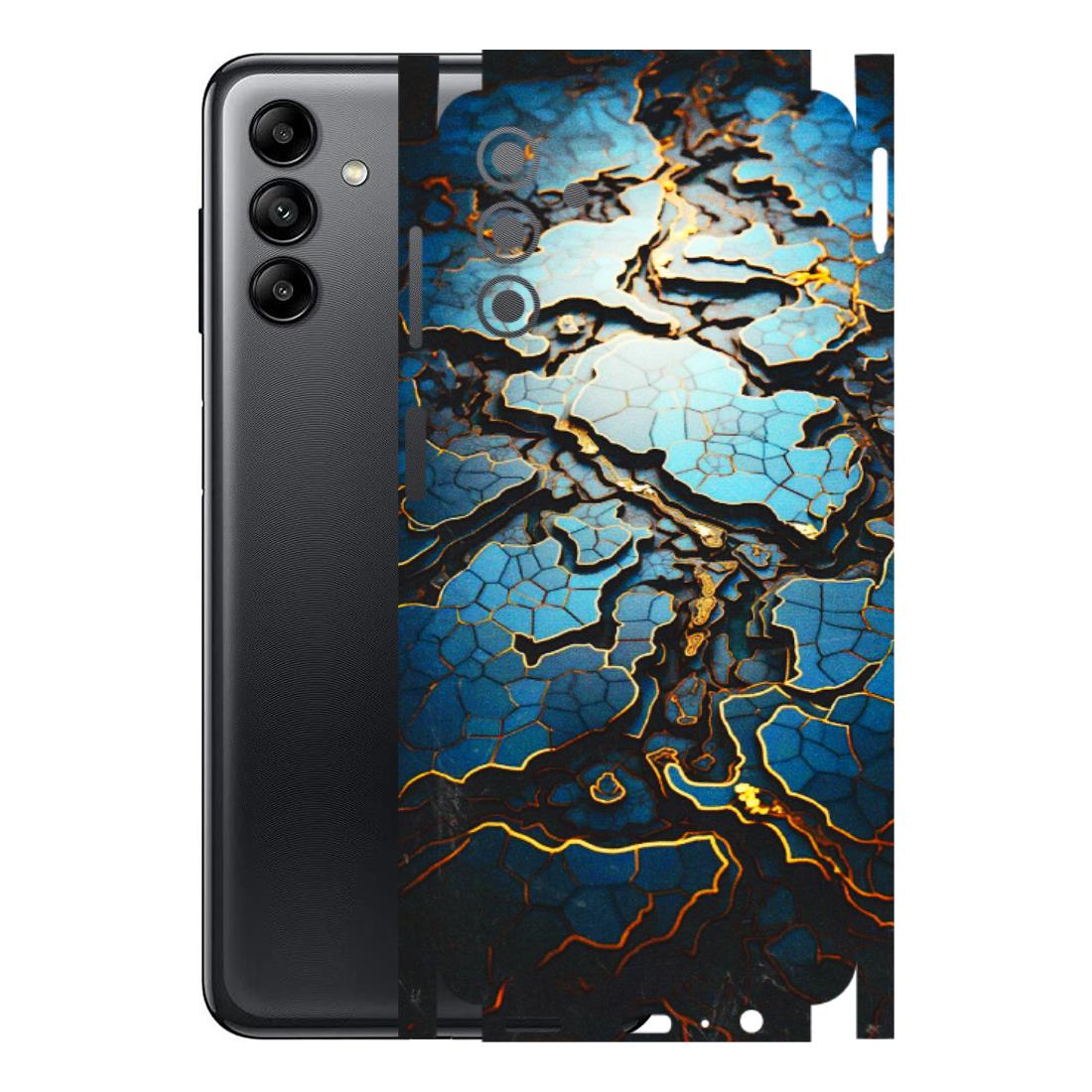Samsung A/S Series Phone Skins (All Models) - Blue Gold Abstract - 3D Embossed Finish (L-11) Samsung Galaxy A04S