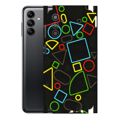 Samsung A/S Series Phone Skins (All Models) - Black Shapes - 3D Embossed Finish (L-131) Samsung Galaxy A04S