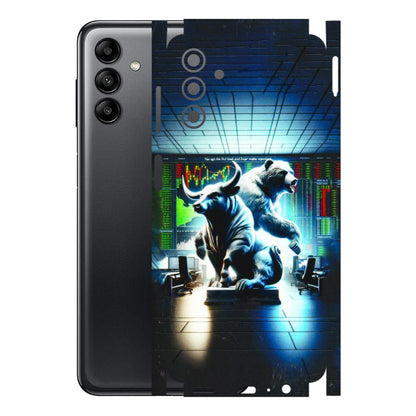 Samsung A/S Series Phone Skins (All Models) - Stock Market Sensex Bear vs Bulls - 3D Embossed Finish (L-15) Samsung Galaxy A04S