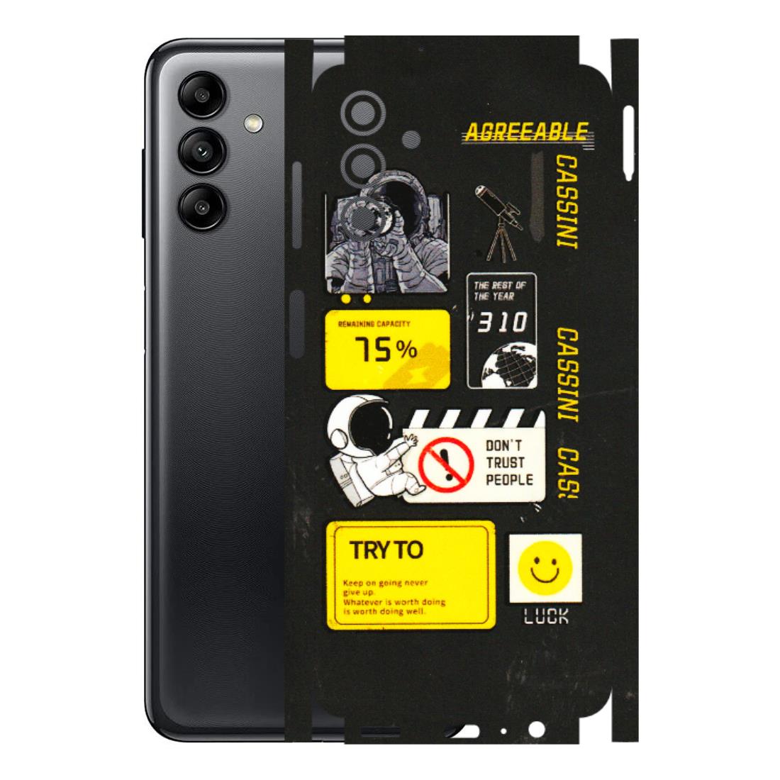 Samsung A/S Series Phone Skins (All Models) - Black Cassini - 3D Embossed Finish (L-161) Samsung Galaxy A04S