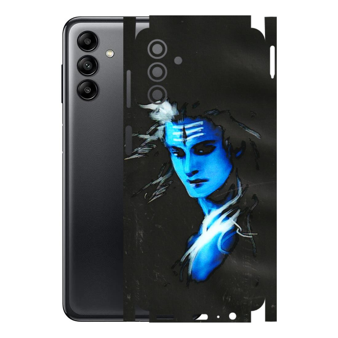Samsung A/S Series Phone Skins (All Models) - Har Har Mahadev Blue/Black - 3D Embossed Finish (L-185) Samsung Galaxy A04S
