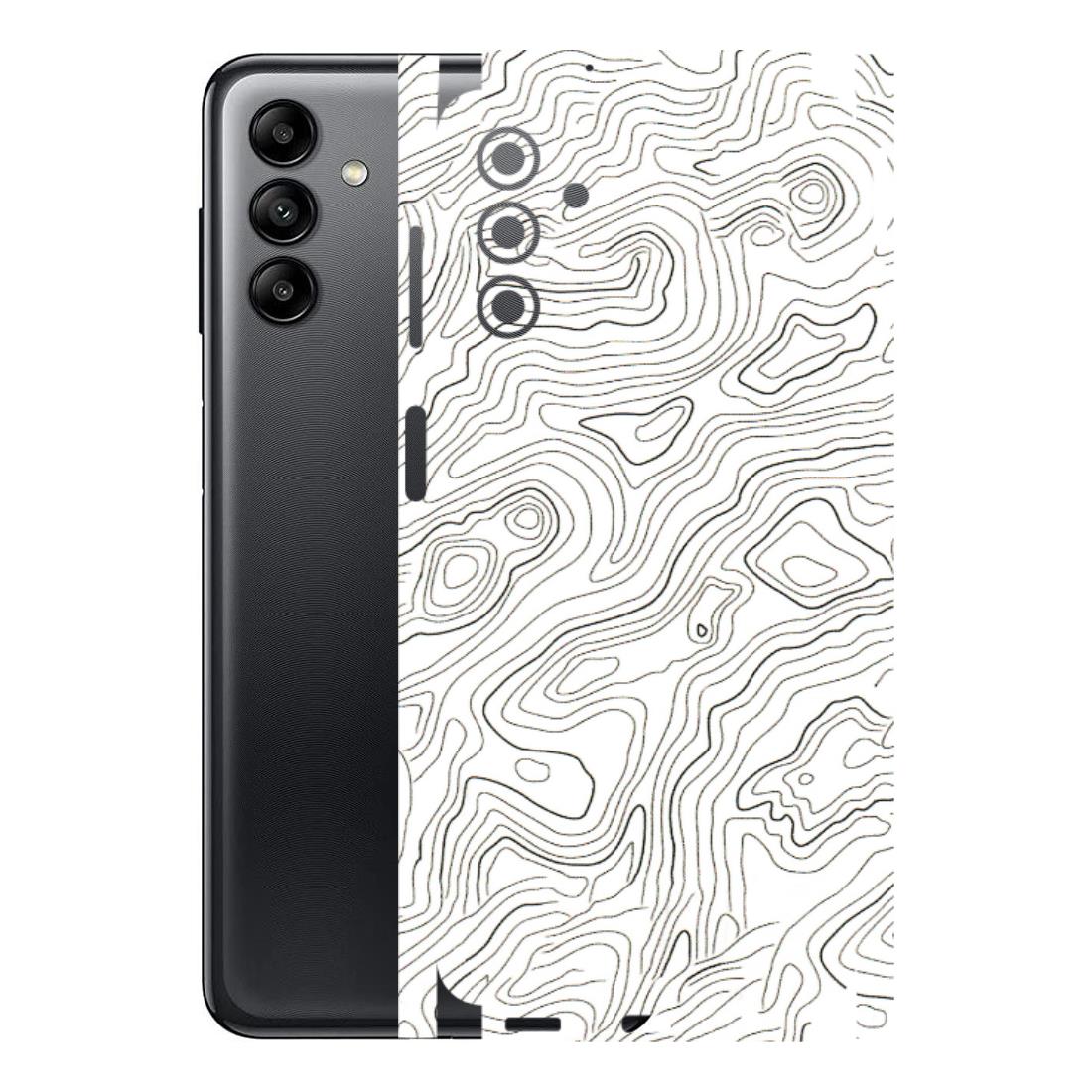 Samsung A/S Series Phone Skins (All Models) - White Black Swirls - 3D Embossed Finish (L-219) Samsung Galaxy A04S