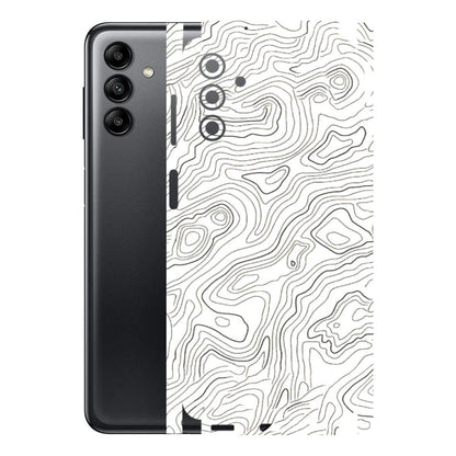 Samsung A/S Series Phone Skins (All Models) - White Black Swirls - 3D Embossed Finish (L-219) Samsung Galaxy A04S