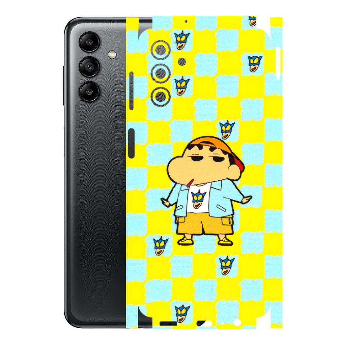 Samsung A/S Series Phone Skins (All Models) - Yellow Blue Shinchan Cute - 3D Embossed Finish (L-221) Samsung Galaxy A04S